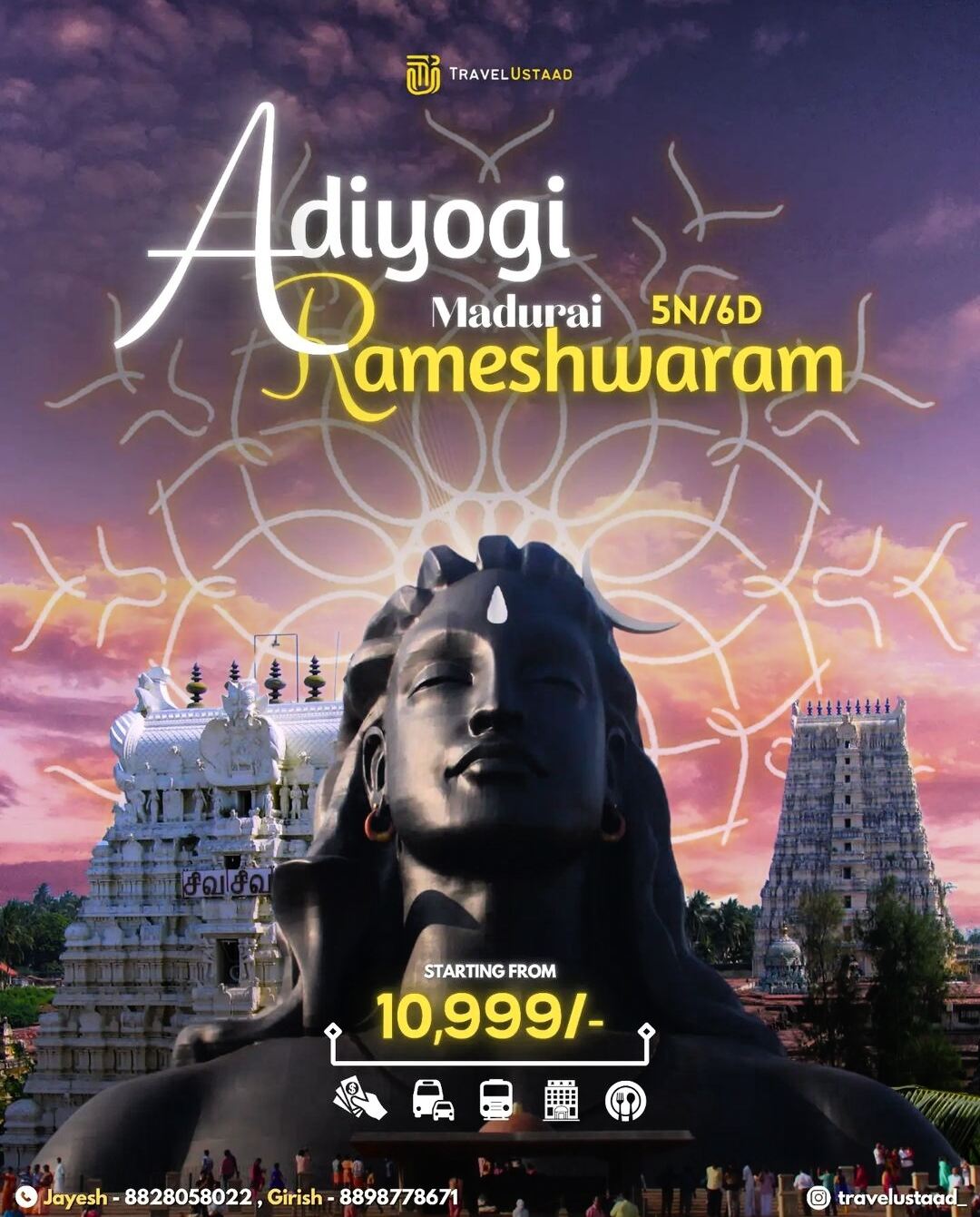 Adiyogi, Rameshwaram, Madurai