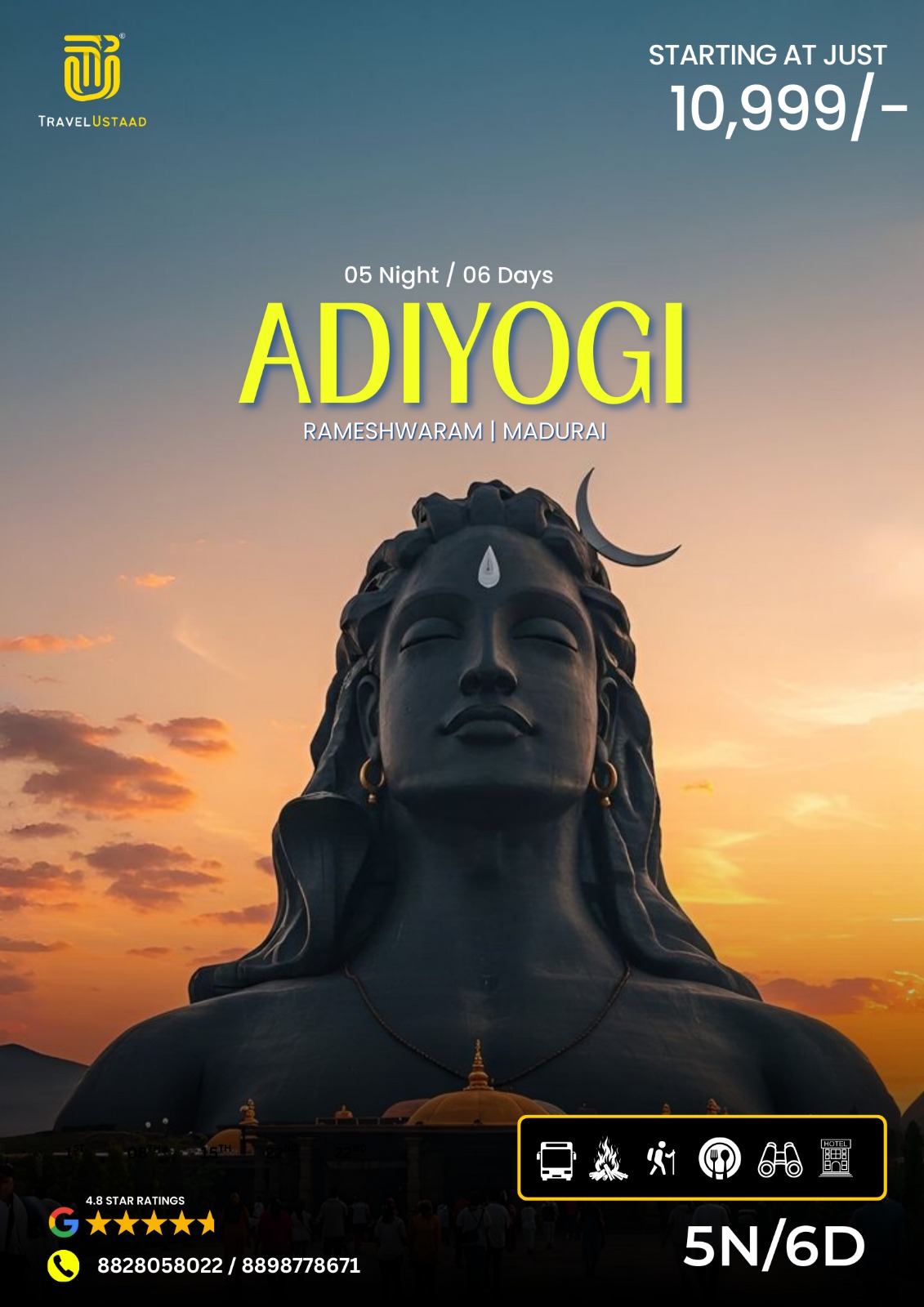 Adiyogi, Rameshwaram, Madurai